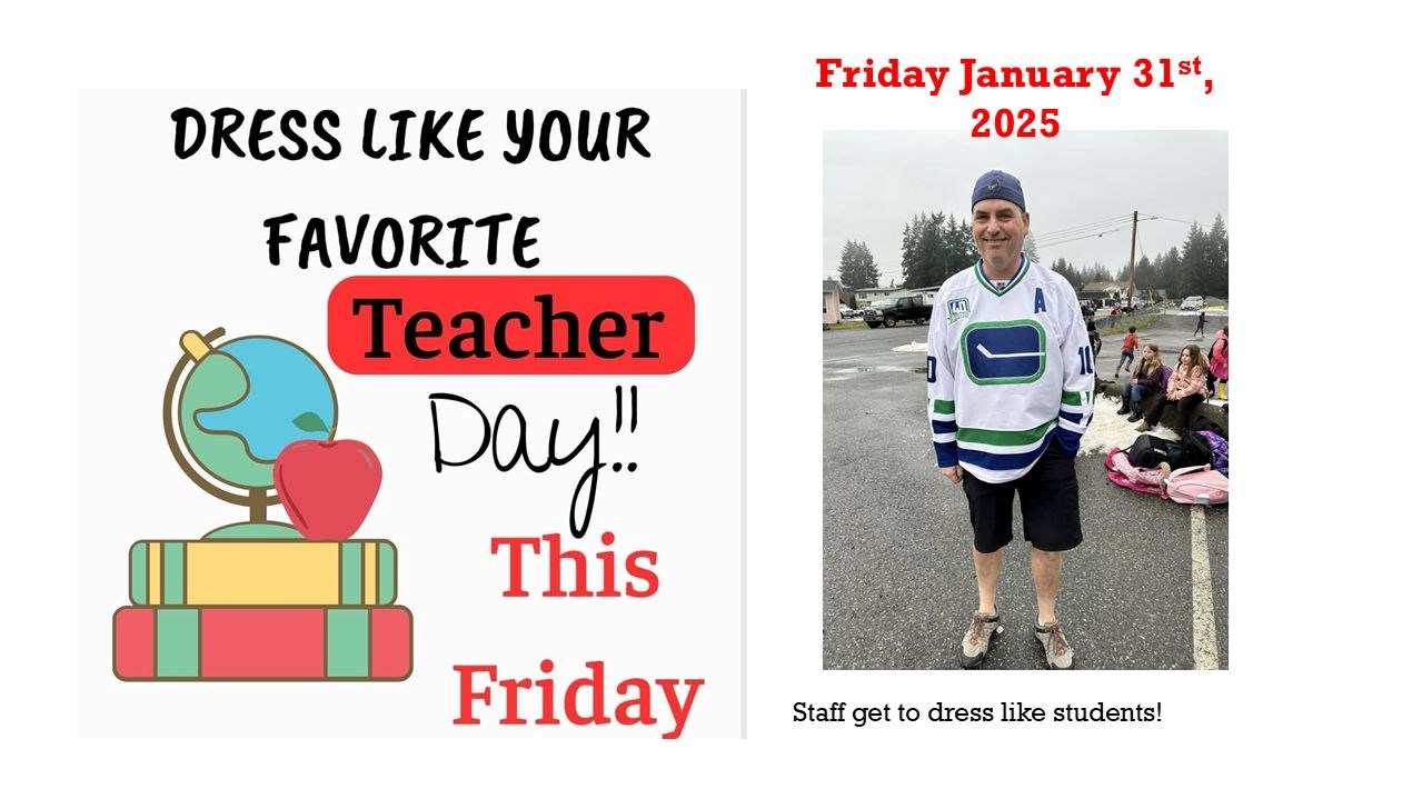 Spirit Day: Dress Like a Teacher! (Staff get to dress like students) Spirit Day: Dress Like a Teacher! (Staff get to dress like students)