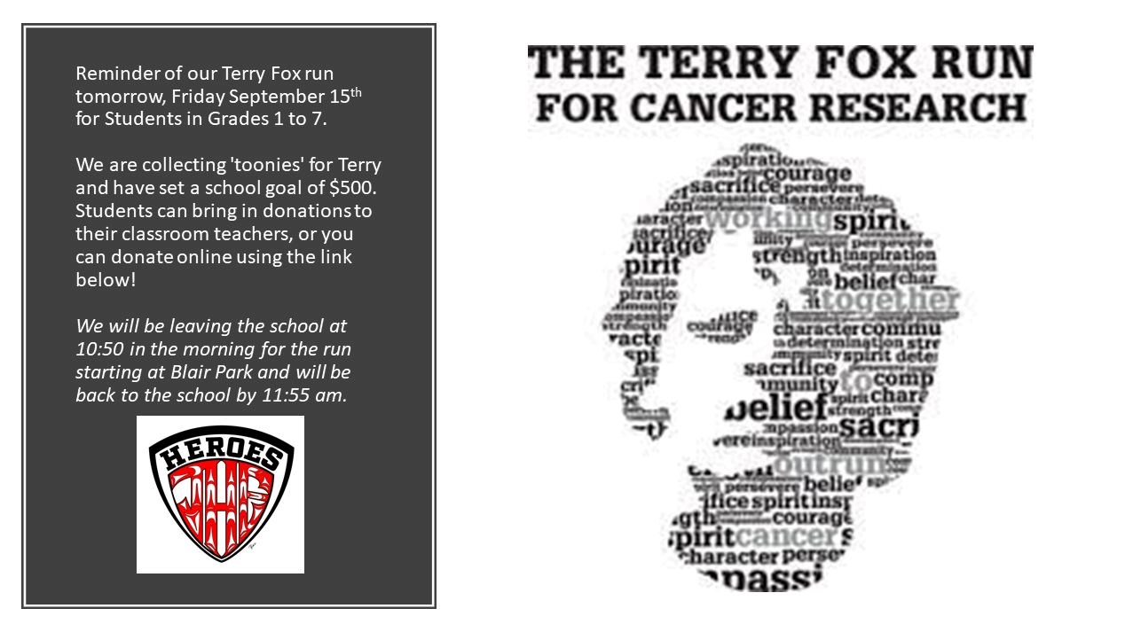 Terry Fox Run Reminder