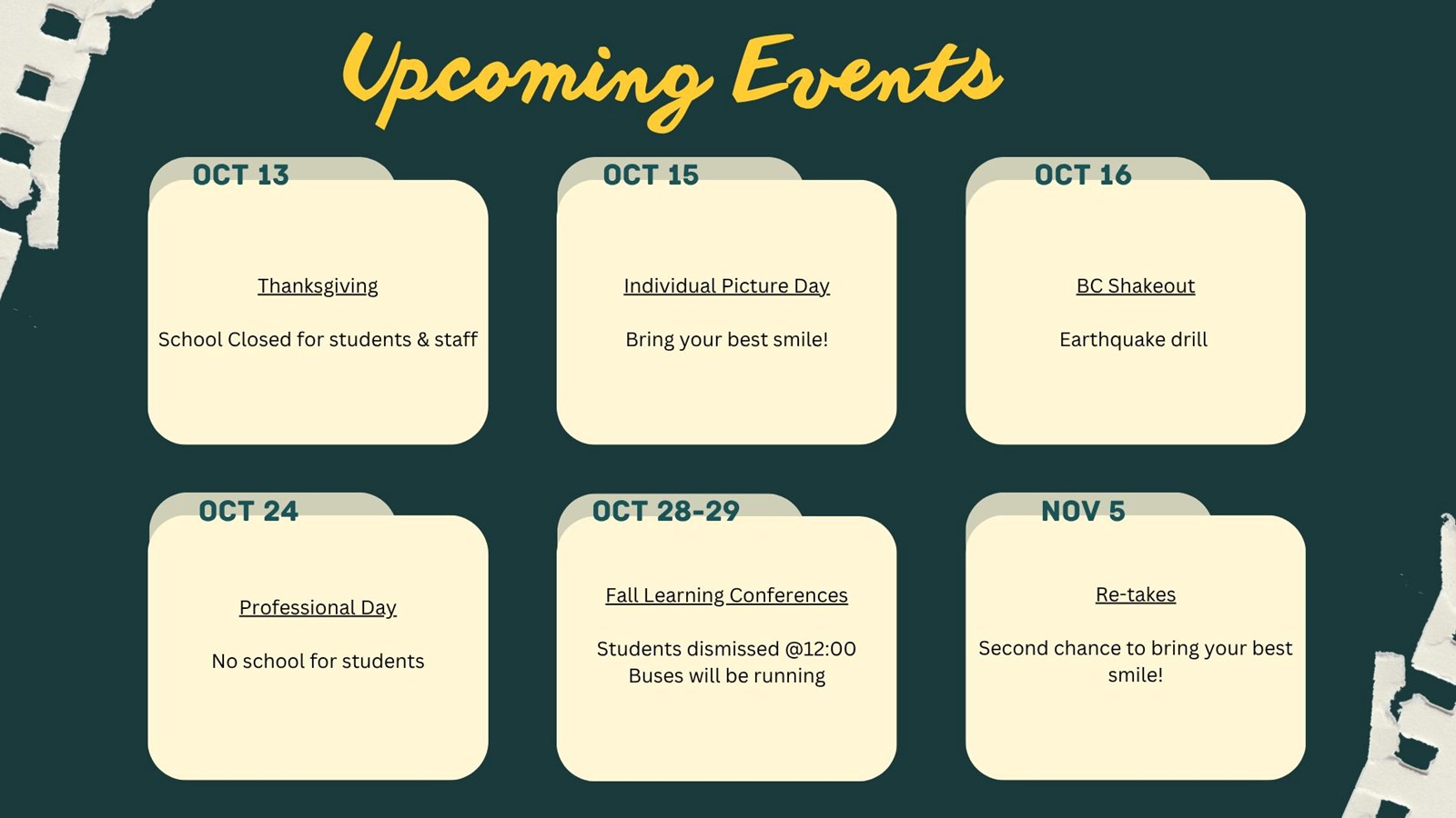 upcoming events