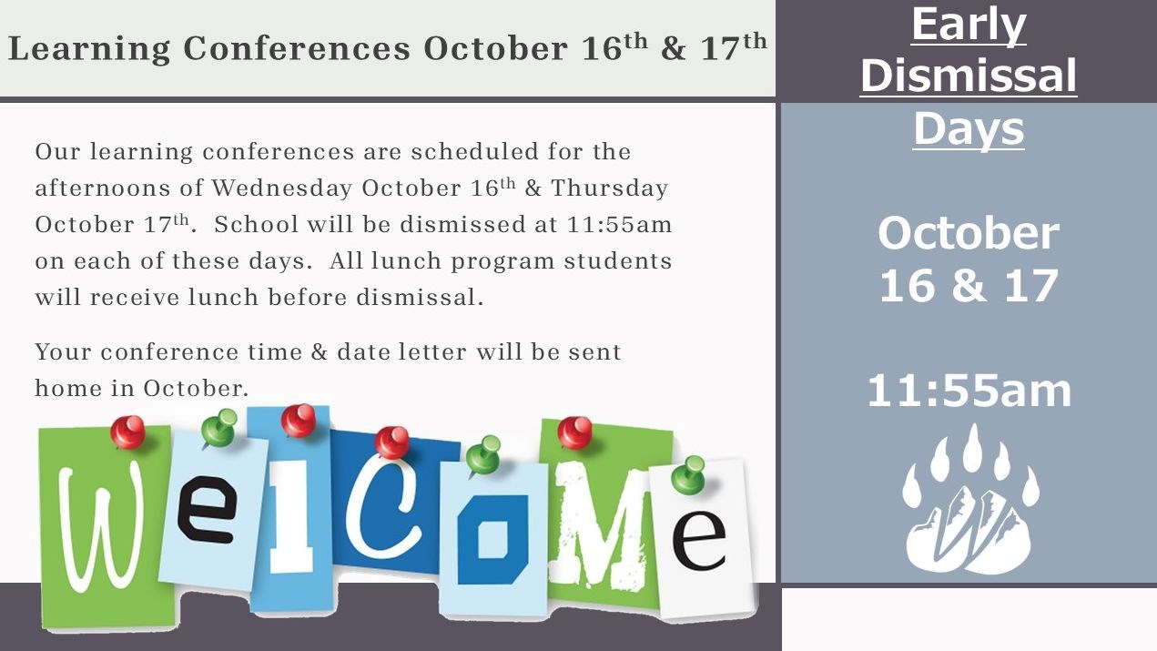 Please note the early dismissal days