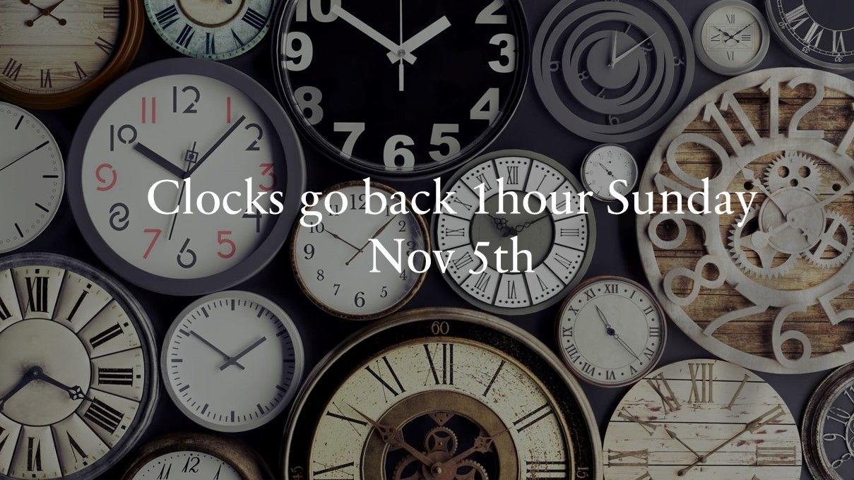 Clocks Go Back 1 Hour