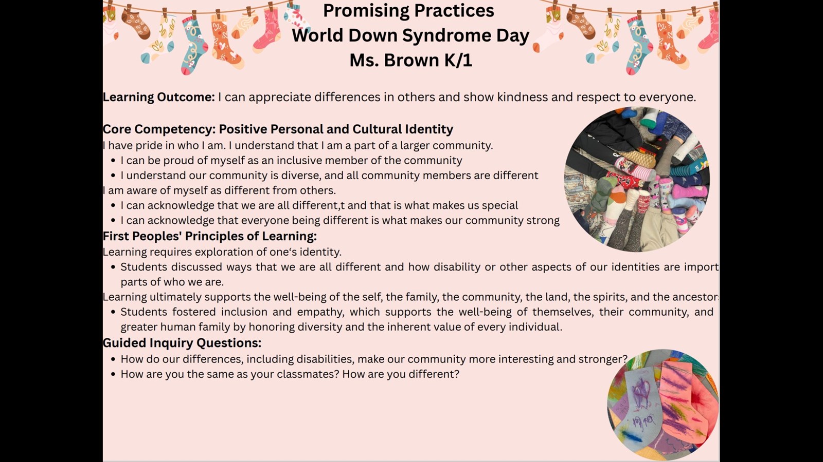 Ms. Brown's K/1 Promising Practice